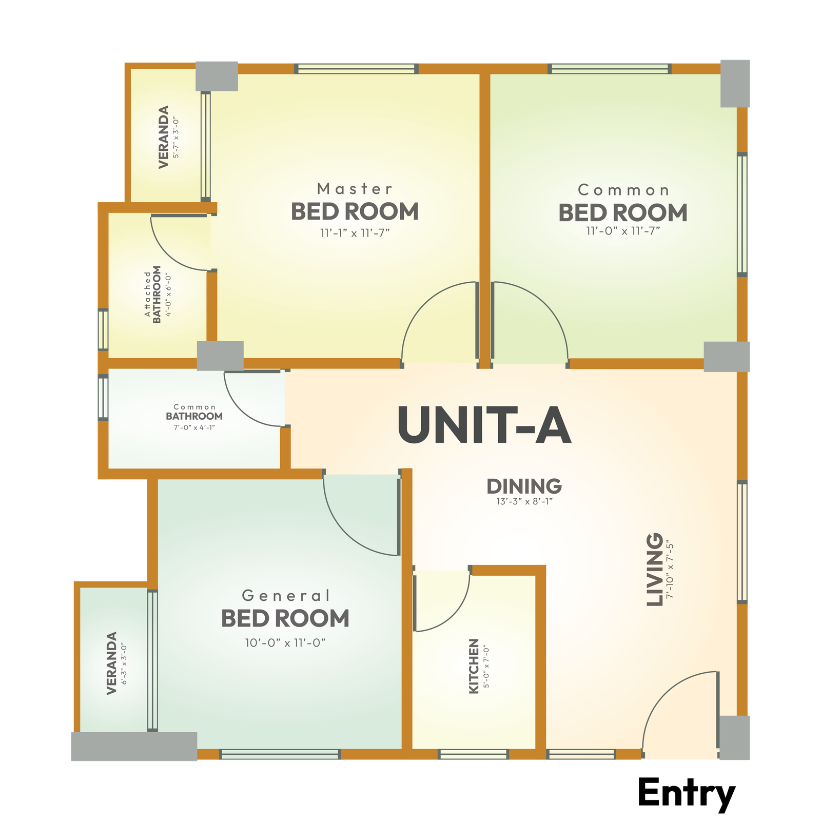 Unit A floor plan